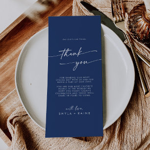 Boho Chic Royal Blue Tack Place Card Meny