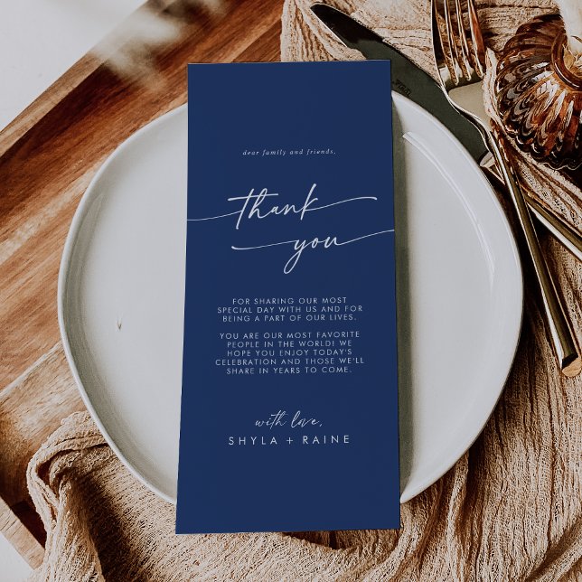Boho Chic Royal Blue Tack Place Card Meny (Skapare uppladdad)
