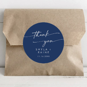 Boho Chic Royal Blue Tack Wedding Favor Runt Klistermärke
