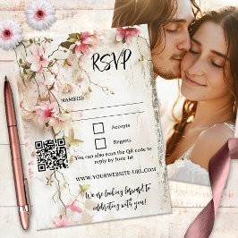 Boho Chic Rustic Rosa Blommigt OSA kort
