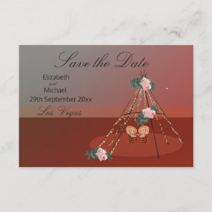 Boho Chic Rustic Teepee / TiPi Spara datum Datumet