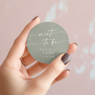 Boho Chic Sage Grönt Mint to be Favant Sticker Runt Klistermärke