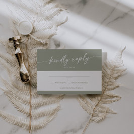 Boho Chic Sage Grönt Simple Bröllop OSA Kort