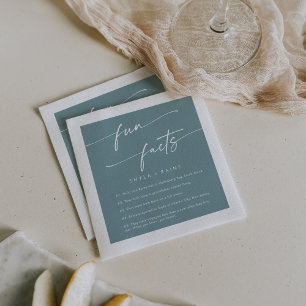 Boho Chic Seafoam Teal Bröllop Roligt Fact Napkins Pappersservett