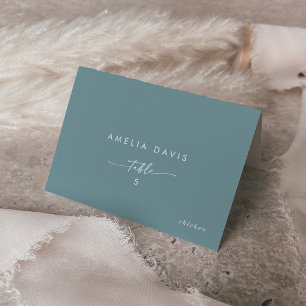 Boho Chic Seafoam Teal Guest Namn Place Cards Bordsnummer