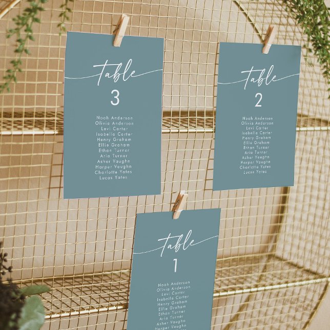 Boho Chic Seafoam Teal Hanging Seating Chart Inbjudningar (Skapare uppladdad)