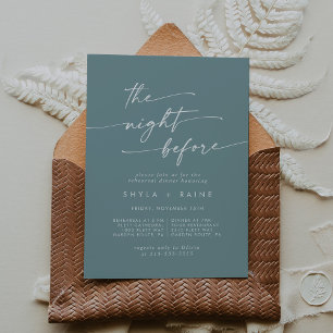 Boho Chic Seafoam Teal Rehearsal Dinner Inbjudan