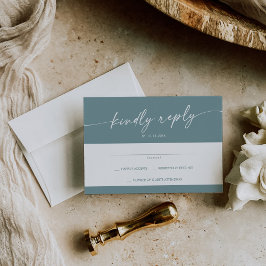 Boho Chic Seafoam Teal Simple Bröllop OSA Kort