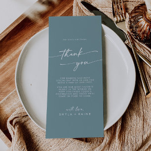 Boho Chic Seafoam Teal Tack Place Card Meny