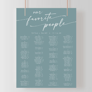 Boho Chic Seafoam Teal-utskrivbara sätesdiagram Poster