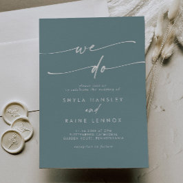 Boho Chic Seafoam Teal we Do Bröllop Inbjudningar
