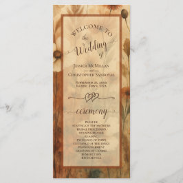 Boho Chic Sienna Wildflowers Elegant Wedding Program