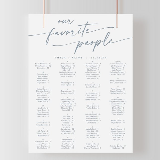 Boho Chic Slate Blue Printable Seite Diagram Poster (Skapare uppladdad)