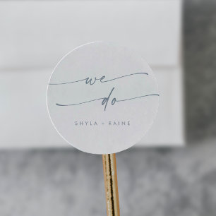 Boho Chic Slate Blue We do kuvert Seals Runt Klistermärke
