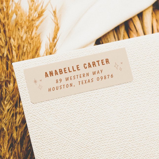 Boho Chic Sparkles Namn & Returadress Etikett (Return Address Label Mock-up)