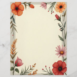 Boho Chic Stationery Paper Brevhuvud