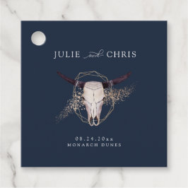 Boho Chic Steer Skull Bröllop Gåvor Etiketter