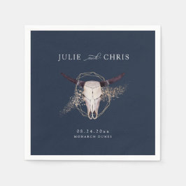 Boho Chic Steer Skull Bröllop Pappersservett