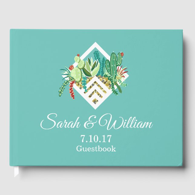 Boho Chic Succulents & Cactus Terrarium Gästböcker (Framsida)