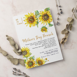 Boho Chic Sunblommblommor Mors dag Inbjudningar