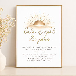 Boho Chic Sunshine Baby Shower Sängkläder för sent Poster