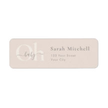 Boho Chic Taupe Oh Baby Shower Returadress
