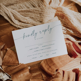 Boho Chic Teal and White Menu Choice OSA kort