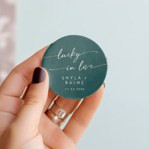 Boho Chic Teal Blue Lucky till förmån för Kärlek Runt Klistermärke