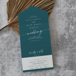 Boho Chic Teal Blue Meal Choice OSA Bröllop