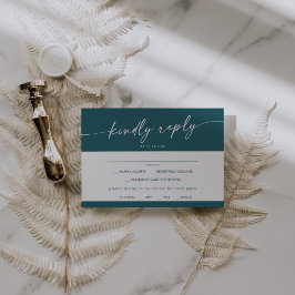 Boho Chic Teal Blue Menu Choice OSA kort