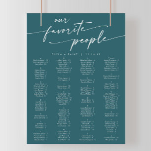 Boho Chic Teal Blue Printable Sittdiagram Poster