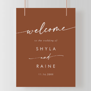 Boho Chic Terracotta DIY Bröllop Välkomsttecken Poster