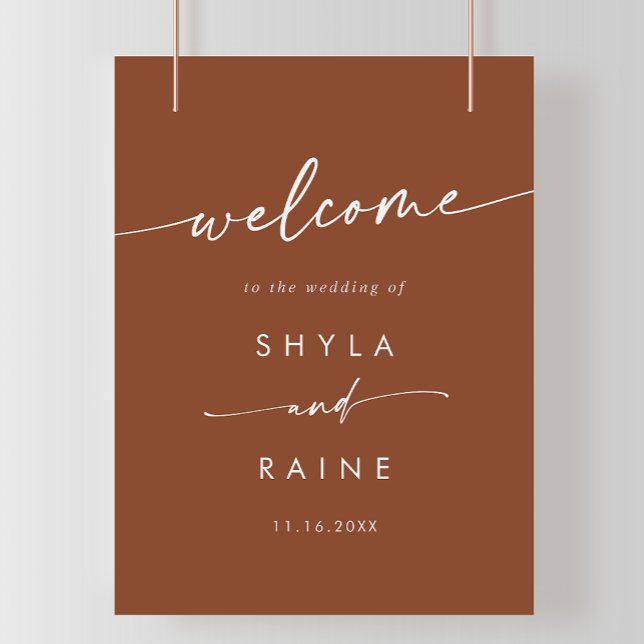 Boho Chic Terracotta DIY Bröllop Välkomsttecken Poster (Skapare uppladdad)