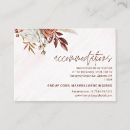Boho Chic Terracotta Fall Wedding-inkvartering Tilläggskort