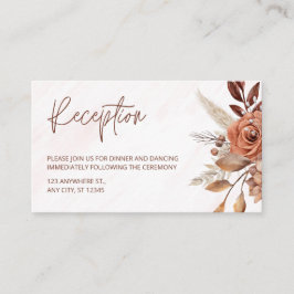 Boho Chic Terracotta Fall Wedding Reception Tilläggskort