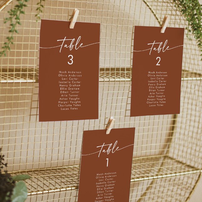 Boho Chic Terracotta Hanging Seating Chart Inbjudningar (Skapare uppladdad)