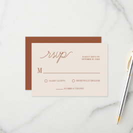 Boho Chic Terracotta Minimal Bröllop OSA Kort