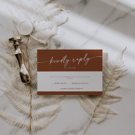 Boho Chic Terracotta Simple Bröllop OSA Kort