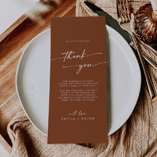 Boho Chic Terracotta Tack Place Card Meny
