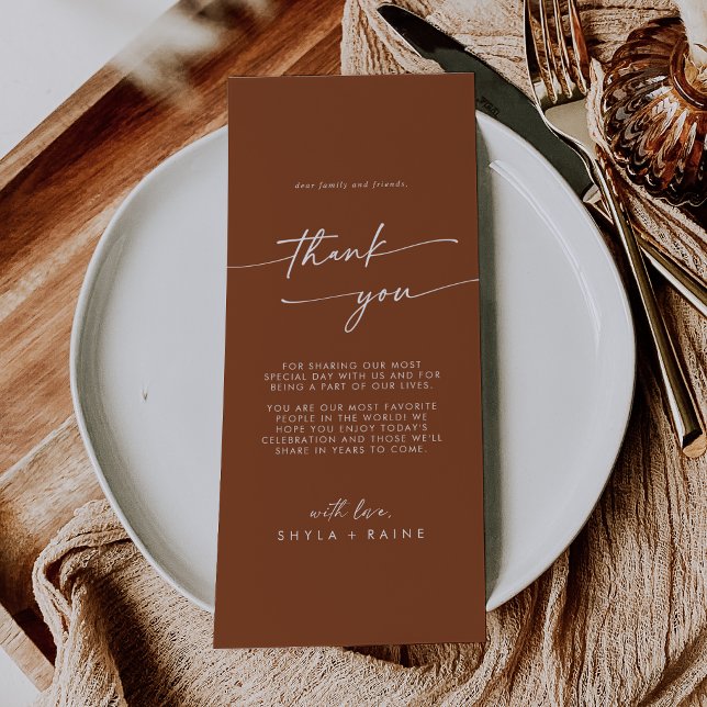 Boho Chic Terracotta Tack Place Card Meny (Skapare uppladdad)