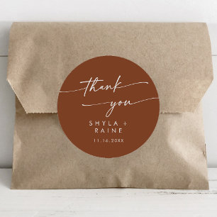 Boho Chic Terracotta Tack Wedding Favor Runt Klistermärke