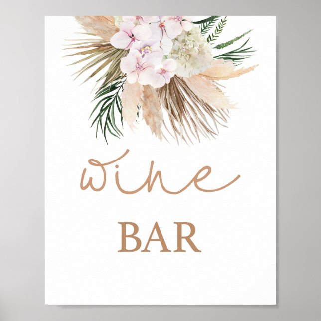 Boho chic Torkad Handflatan Vin Pub Poster (Framsidan)