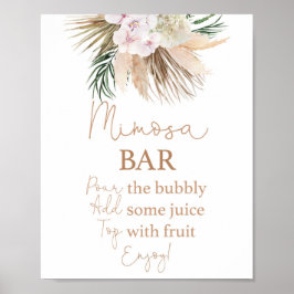 Boho chic Torkade palmer Mimosa Barskylt Poster