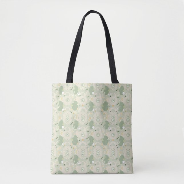 Boho Chic Tote in Sage Grönt - Trendig & funktion Tygkasse (Framsida)