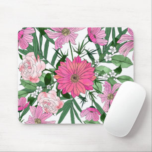 Boho chic trädgårdsblommig design musmatta