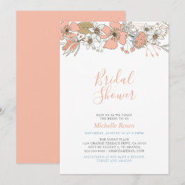 Boho Chic Vår Blommig Bröllop Bröllopsdusch Inbjud Inbjudningar