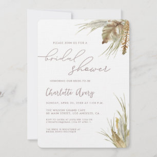 Boho Chic vattencolor Pampas-gräs-Möhippa Inbjudningar