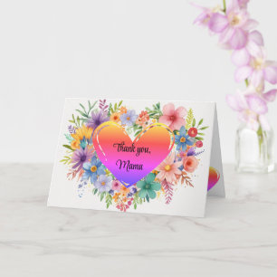 Boho, Chic, Vattenfärg Blommig Mors Dag Kort