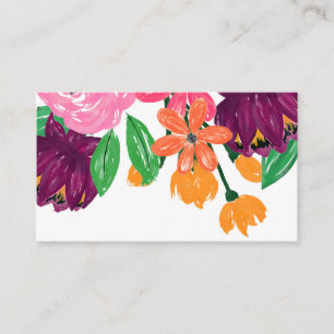 boho chic vattenfärgen Burgundy rosa Flowers Visitkort
