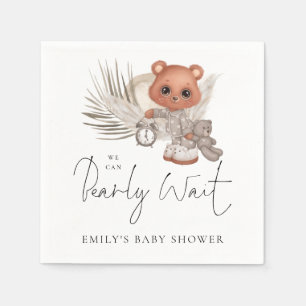 Boho Chic vi kan bota Baby Shower White Pappersservett